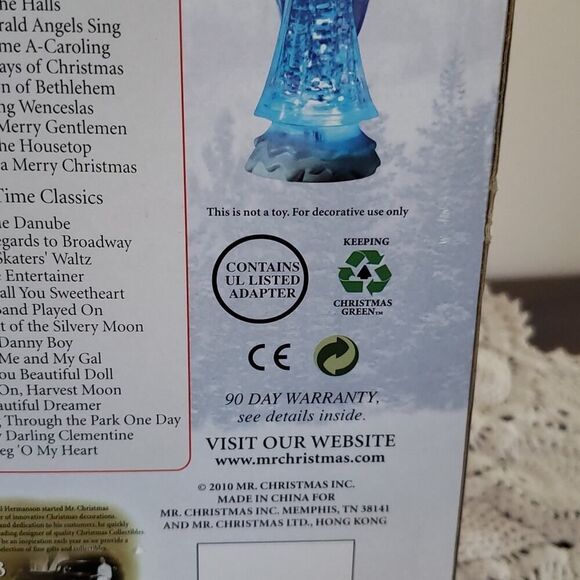 Mr Christmas Angel Glitter Light Sculpture Changes Colors Plays 30 Songs! - Picture 11 of 11